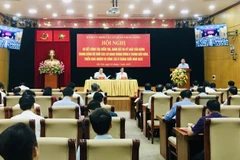 Đồng chí Nguyễn Văn Thể, Ủy viên Ban Chấp hành Trung ương Đảng, Bí thư Đảng ủy Khối các cơ quan Trung ương phát biểu tại hội nghị. (Ảnh: Hạnh Nguyễn/Vietnam+)