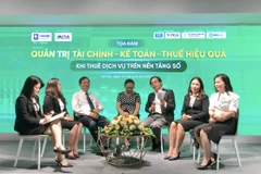 Tọa đàm “Quản trị tài chính-kế toán-thuế hiệu quả khi thuê dịch vụ trên nền tảng số," ngày 15/8. (Ảnh: PV/Vietnam+)
