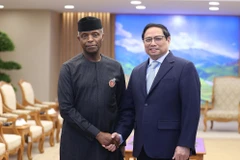 Thủ tướng Phạm Minh Chính tiếp Phó Tổng thống Nigeria Yemi Osinbajo. (Ảnh: Dương Giang/TTXVN)