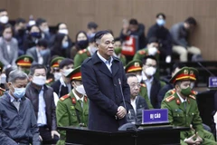 Bị cáo Trần Đình Thành (sinh năm 1955, cựu Bí thư Tỉnh ủy Đồng Nai) khai báo căn cước tại tòa. (Ảnh: An Đăng/TTXVN)