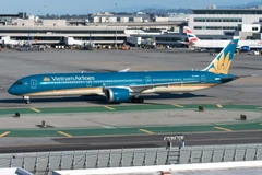 Máy bay của Vietnam Airlines trong một lần khai thác bay đến Mỹ. (Ảnh: CTV/Vietnam+)