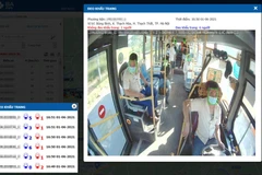 Hệ thống cảnh báo được gửi về cho đơn vị kinh doanh vận tải qua phần mềm trên điện thoại thông minh và máy tính nếu có hành khách không đeo khẩu trang hoặc đeo khẩu trang không đúng cách. (Ảnh chụp màn hình)
