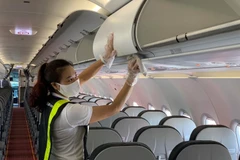 Tàu bay Vietjet được vệ sinh sau mỗi chuyến bay. (Ảnh: CTV/Vietnam+)