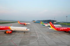 Máy bay của các hãng hàng không tại sân bay Nội Bài. (Ảnh: CTV/Vietnam+)