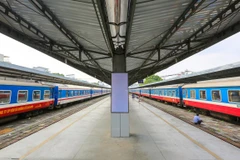 Đoàn tàu của Tổng công ty Đường sắt Việt Nam tại ga Hà Nội. (Ảnh: Minh Sơn/Vietnam+)