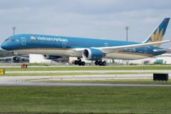 Dòng máy bay thân rộng được Vietnam Airlines sử dụng để bay thẳng từ Việt Nam-Mỹ. (Ảnh: CTV/Vietnam+)