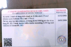 Giấy phép lái xe được cấp, đổi mới sẽ có mã hai chiều nhằm chống gian lận. (Ảnh: CTV/Vietnam+)