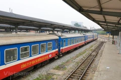 Đoàn tàu của Tổng công ty Đường sắt Việt Nam tại ga Hà Nội. (Ảnh: Minh Sơn/Vietnam+)