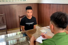 Đối tượng Sồng A Cho tại cơ quan Công an. (Nguồn: Công an Hưng Yên)