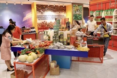 Nhiều nông sản, đặc sản Lâm Đồng được trưng bày tại sự kiện. (Ảnh: Xuân Anh/TTXVN)