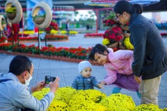 Khoảnh khắc hạnh phúc của một gia đình tại Đà Nẵng. (Ảnh: Trần Lê Lâm/TTXVN)