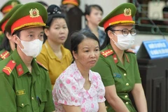 Bị cáo Trần Thị Hiền - mẹ nữ sinh giao gà tại phiên tòa phúc thẩm. (Nguồn: Pháp luật Thành phố Hồ Chí Minh)