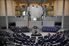 Toàn cảnh một phiên họp Hạ viện Đức tại Thủ đô Berlin. (Ảnh: AFP/TTXVN)