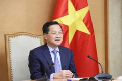 Phó Thủ tướng Lê Minh Khái điện đàm với Bộ trưởng Tài chính Mỹ Janet Yellen. (Ảnh: An Đăng/TTXVN)