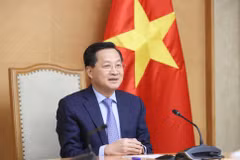 Phó Thủ tướng Lê Minh Khái điện đàm với Bộ trưởng Tài chính Mỹ Janet Yellen. (Ảnh: An Đăng/TTXVN)