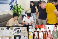 Cơ quan Công an khám xét nơi ở của các đối tượng và tang vật vụ án. (Nguồn: Báo Hà Nam)