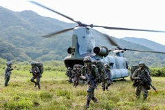 Binh sỹ Hàn Quốc tham gia cuộc tập trận "Lá chắn Tự do" tại Jangseong hồi tháng Tám năm ngoái. (Ảnh: AFP/TTXVN)