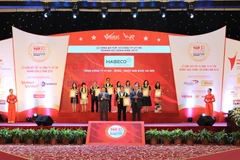 Habeco đứng đầu 10 công ty uy tín ngành thực phẩm - đồ uống năm 2019 do Vietnam Report bình chọn. (Ảnh: PV/Vietnam+)