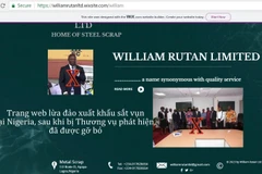 Trang web lừa đảo xuất khẩu sắt vụn tại Nigeria sau khi bị Thương vụ phát hiện, đã được gỡ bỏ. (Ảnh:moit.gov.vn)