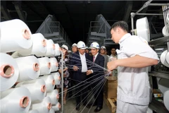 Dây chuyền sản xuất của Nhà máy xơ sợi Đình Vũ. (Ảnh: Đức Duy/Vietnam+)