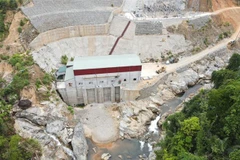 Vị trí tìm kiếm tại bãi bồi số 3. (Ảnh: TTXVN phát)