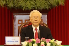 Tổng Bí thư Nguyễn Phú Trọng phát biểu tại Hội nghị thượng đỉnh giữa Đảng Cộng sản Trung Quốc với các chính đảng trên thế giới. (Ảnh: Trí Dũng/TTXVN)