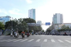 Khu vực giao lộ Nguyễn Thị Minh Khai-Đinh Tiên Hoàng (Quận 1) sáng 9/7. (Ảnh: Thành Chung/TTXVN)