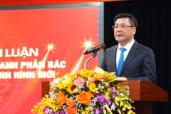 Bộ trưởng Nguyễn Hồng Diên tại lễ tổng kết và trao giải cuộc thi năm 2023. (Ảnh: PV/Vietnam+)