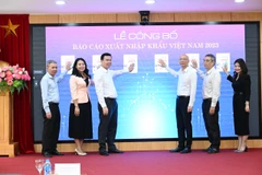 Các đại biểu tại Lễ công bố Báo cáo xuất nhập khẩu năm 2023. (Ảnh: Đức Duy/Vietnam+)