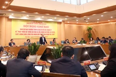 Phó Bí Thư, Chủ tịch Hội đồng Nhân dân thành phố Hà Nội họp Ban Chỉ đạo Chương trình 08 của Thành ủy về “Phát triển hệ thống an sinh xã hội, nâng cao phúc lợi xã hội, chất lượng cuộc sống của nhân dân Thủ đô giai đoạn 2021-2025” (Ảnh: PV/Vietnam+)