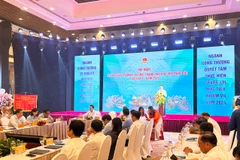 Thứ trưởng Bộ Công Thương Nguyễn Sinh Nhật Tân phát biểu tại Hội nghị ngành Công Thương 28 tỉnh, thành khu vực phía Bắc. (Ảnh: Đức Duy/Vietnam+)