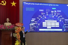 Chuyên gia trình bày tham luận tại hội thảo. (Ảnh: Lê Huy Hải/TTXVN)