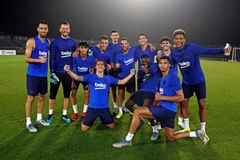 Các cầu thủ Barcelona ở buổi tập trước trận gặp Chelsea. (Nguồn: FC Barcelona)