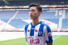 Văn Hậu trong màu áo Heerenveen. (Nguồn: Heerenveen)