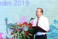 Ủy viên Bộ Chính trị, Phó Thủ tướng Thường trực Trương Hoà Bình phát biểu chào mừng. (Ảnh: Dương Giang/TTXVN)