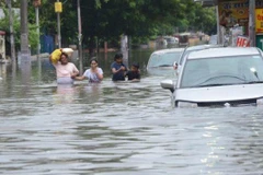 Cảnh ngập lụt tại Ấn Độ. (Nguồn: BBC)