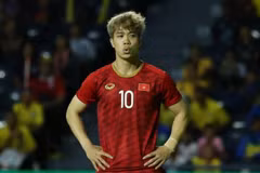 Công Phượng trong màu áo tuyển Việt Nam. (Nguồn: sportsseoul.com)