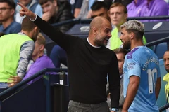 Pep và Aguero tranh cãi gay gắt. (Nguồn: Getty Images)