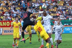 Nam Định và Hoàng Anh Gia Lai chia điểm kịch tính. (Ảnh: Nguyên An/Vietnam+)