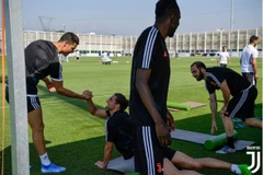 Ronaldo và các đồng đội trên sân tập. (Nguồn: Juventus.com)