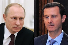 Tổng thống Nga Putin và Tổng thống Syria Assad. (Nguồn: EPA/AFP)