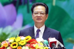 Thủ tướng Nguyễn Tấn Dũng phát biểu tại đại hội. (Ảnh: Đức Tám/TTXVN)
