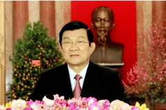 Chủ tịch nước Trương Tấn Sang chúc Tết Ất Mùi năm 2015