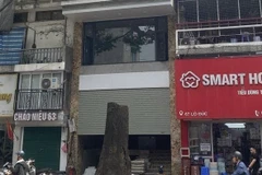 Hiện trạng cây sao đen bị chặt hạ.