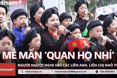 Hội Lim: Hàng trăm người mê mẩn nghe các liền anh, liền chị "nhí" hát quan họ