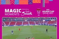 Pha đánh đầu ngược của Đình Bắc làm tung lưới Nhật Bản ở Asian Cup 2023