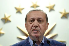 Tổng thống Thổ Nhĩ Kỳ Recep Tayyip Erdogan phát biểu tại Istanbul. (Nguồn: AFP/TTXVN)