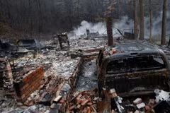 Hiện trường vụ cháy rừng ở Gatlinburg. (Nguồn: Getty)
