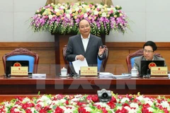 Thủ tướng Nguyễn Xuân Phúc chủ trì phiên họp Chính phủ thường kỳ tháng 11. (Ảnh: Thống Nhất/TTXVN)