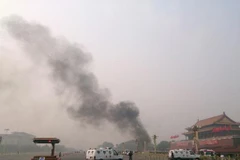 Vụ đâm xe ở quảng trường Thiên An Môn hôm 28/10 (Nguồn: AFP)